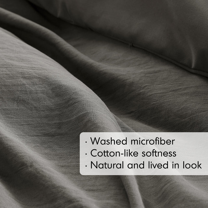 3-Piece Cal King Soft Washed Pleated Comforter Set