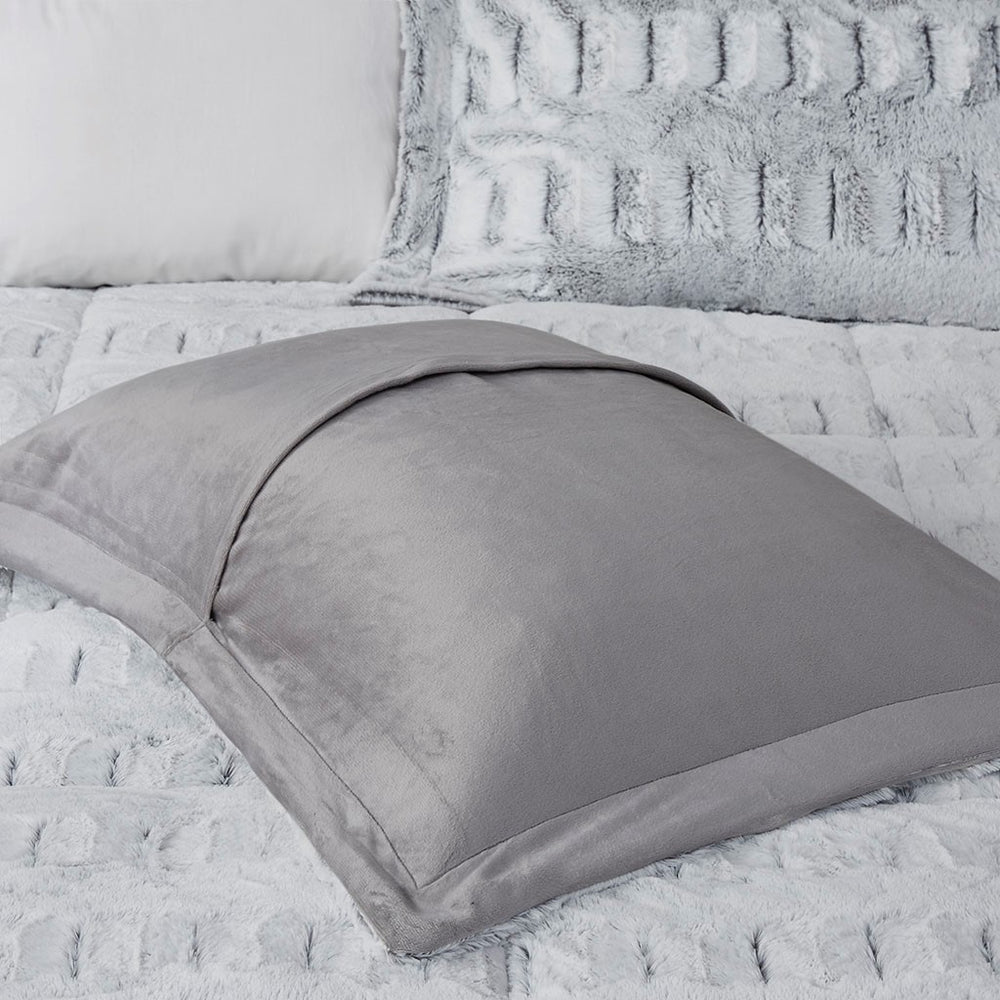 Full/Queen Back Print Long Fur Comforter Mini Set Media 8