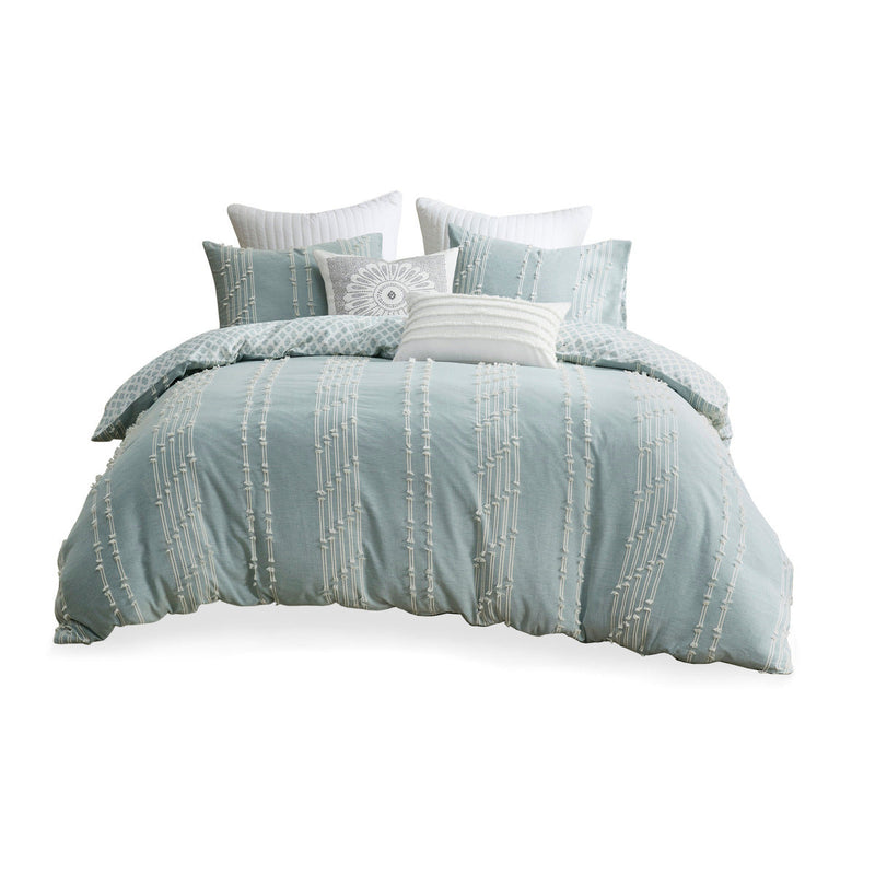 Full/Queen 3 Piece Cotton Jacquard Duvet Cover Set