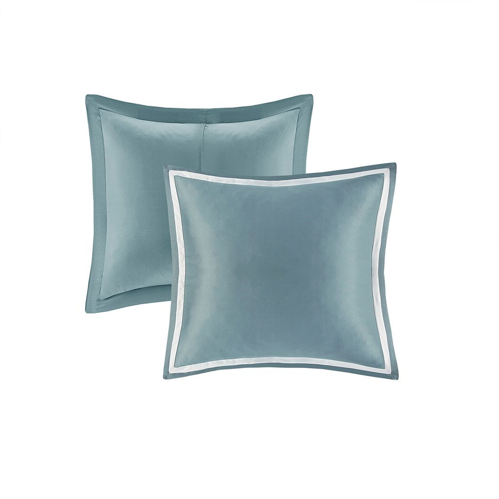 8 Piece Jacquard Comforter Set Aqua/Silver Cal King Media 11