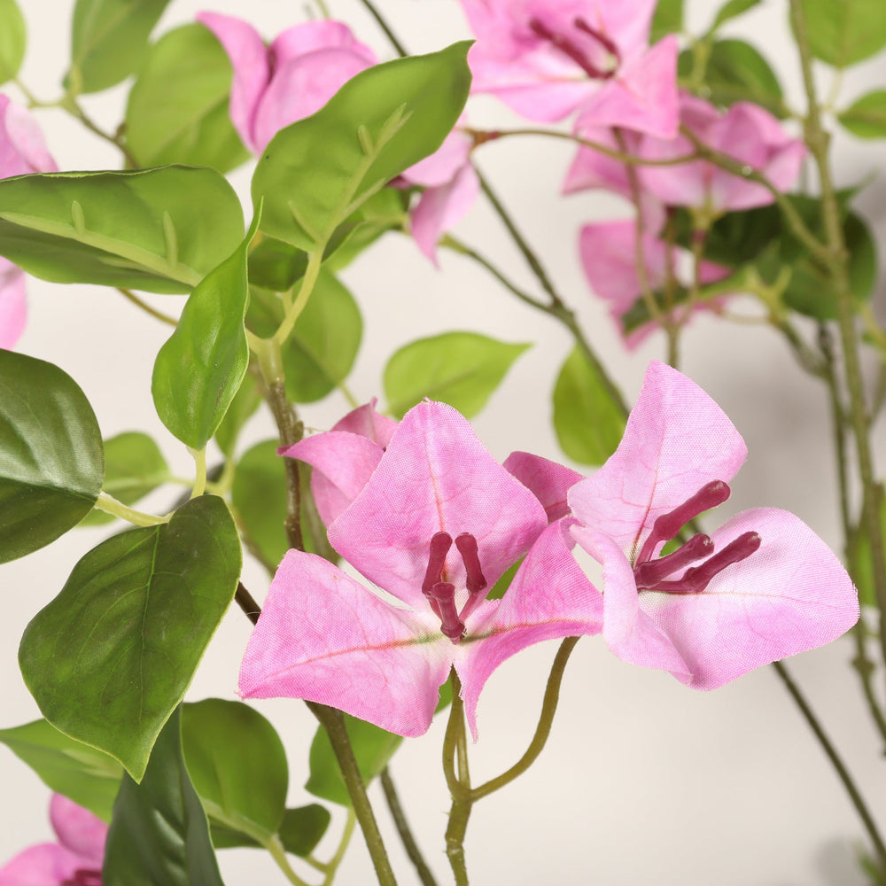 Artificial Bougainvillea Tree with Black Plastic Pot, Realistic Faux Flowering Plant in Green Leaves and Pink Blooms, 72-Inch Indoor Decor for Home Office Media 10