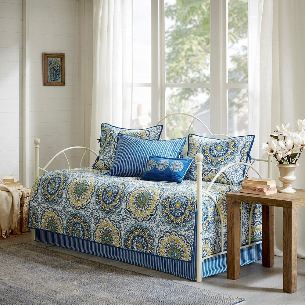 6 Piece Reversible Daybed Cover Set Blue Daybed Media 1