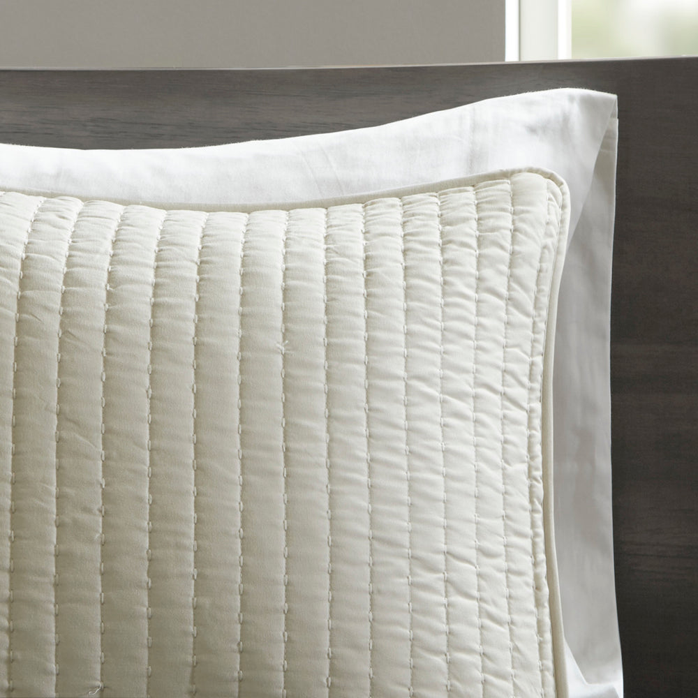 2 Piece Quilt Set Cream Twin/Twin XL Media 7