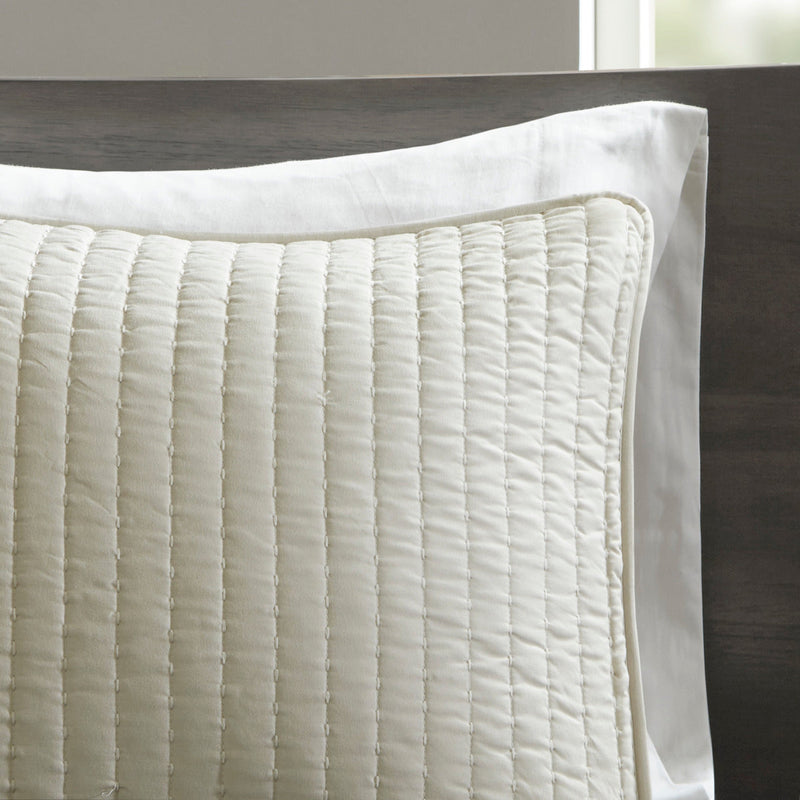 2 Piece Quilt Set Cream Twin/Twin XL