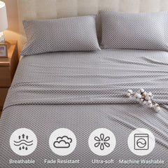 4-Piece 100% Cotton Printed Sheet Set perspective
