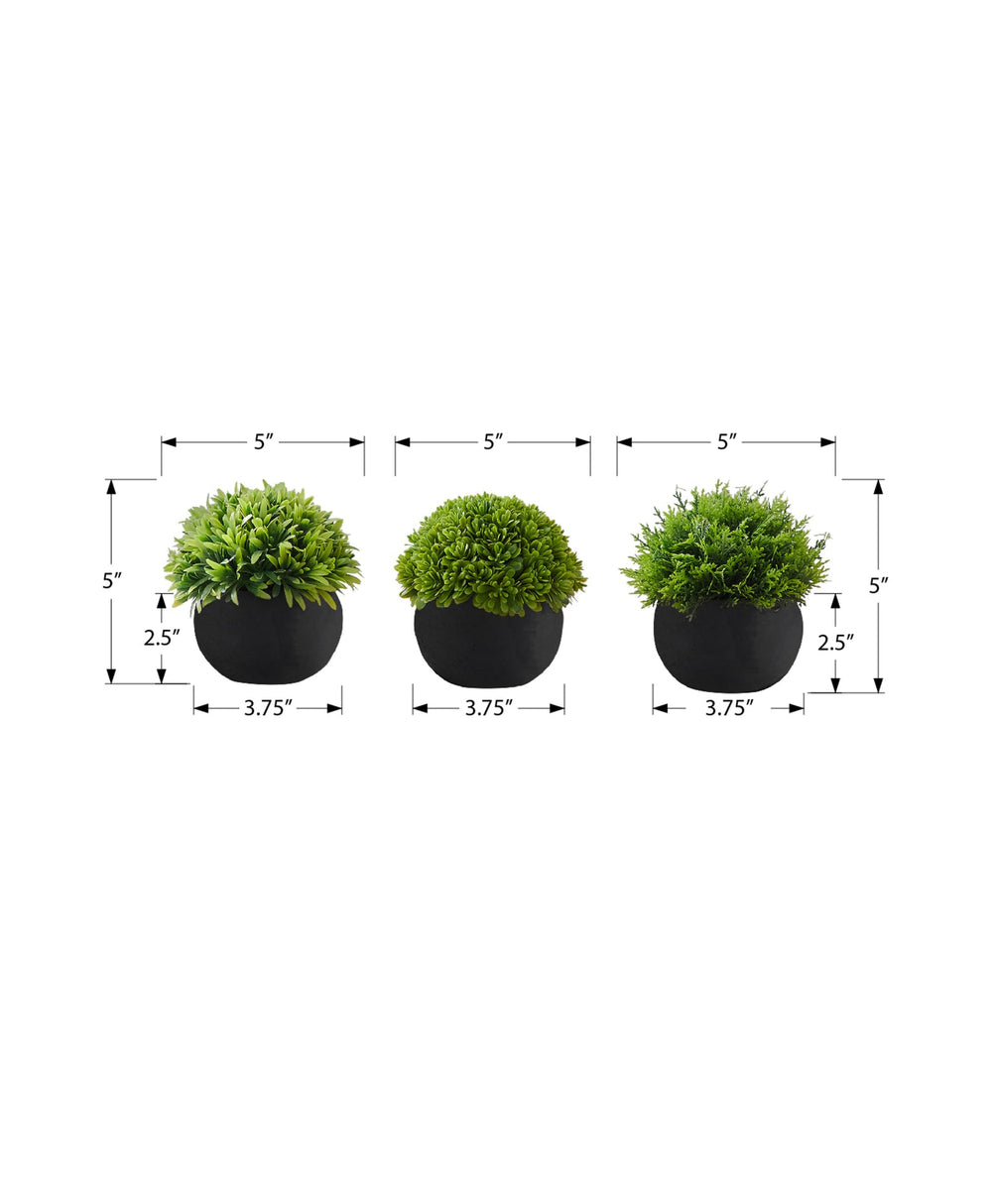 Artificial Plant, 5' Tall, Grass, Indoor, Faux, Fake, Table, Greenery, Potted, Set Of 3, Decorative, Green Plants, Black Pots Media 4