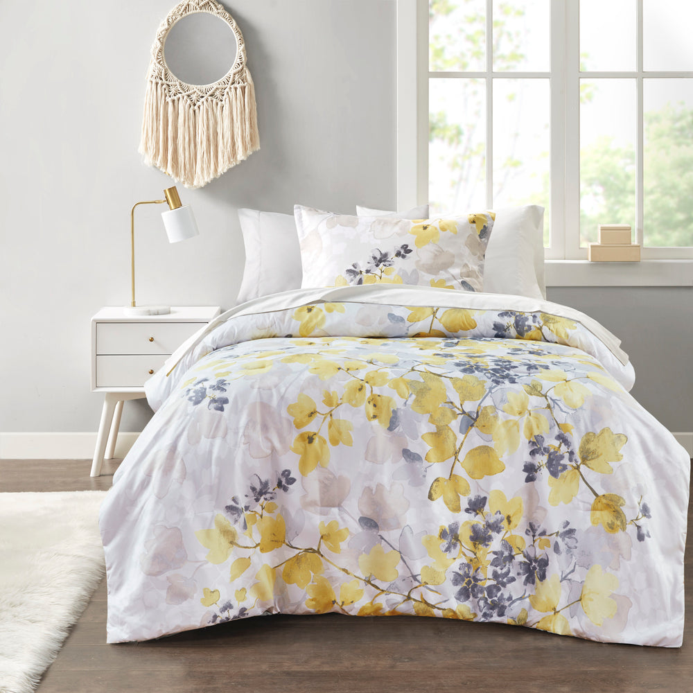 Comforter Set with Bed Sheets Yellow Twin XL Media 1