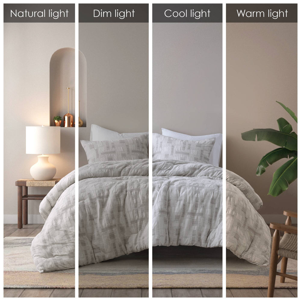3 Piece Cotton Jacquard Comforter Set-Full/Queen Media 4