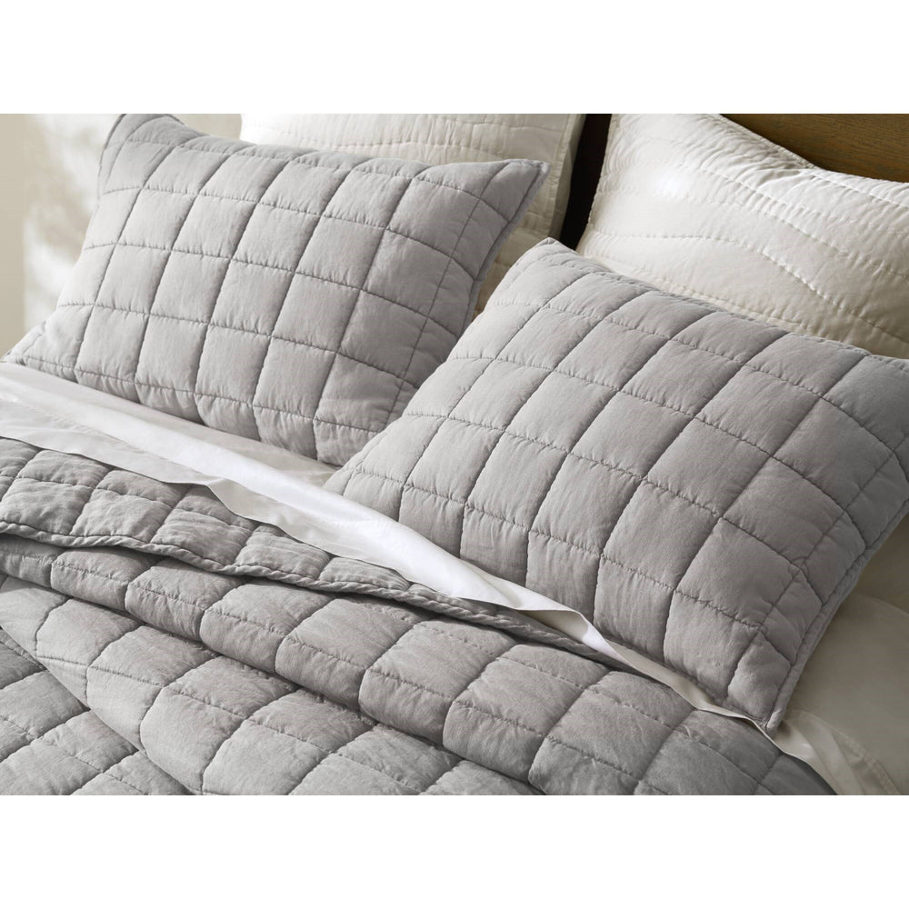 3-Piece King/Cal King Linen Garment Washed Quilt Set,Gray Media 3