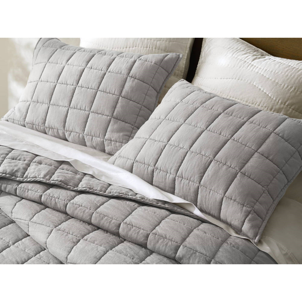 3-Piece King/Cal King Linen Garment Washed Quilt Set,Gray Media 3