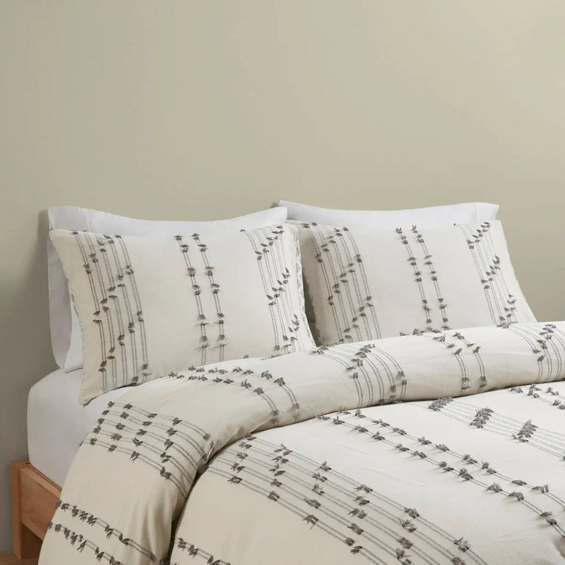 3 Piece Cotton Jacquard Duvet Cover Set