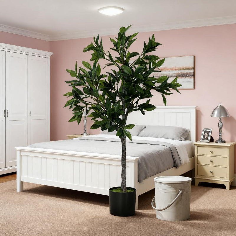 Potted Fake Plant, Lifelike Laurel Artificial Tree,Green