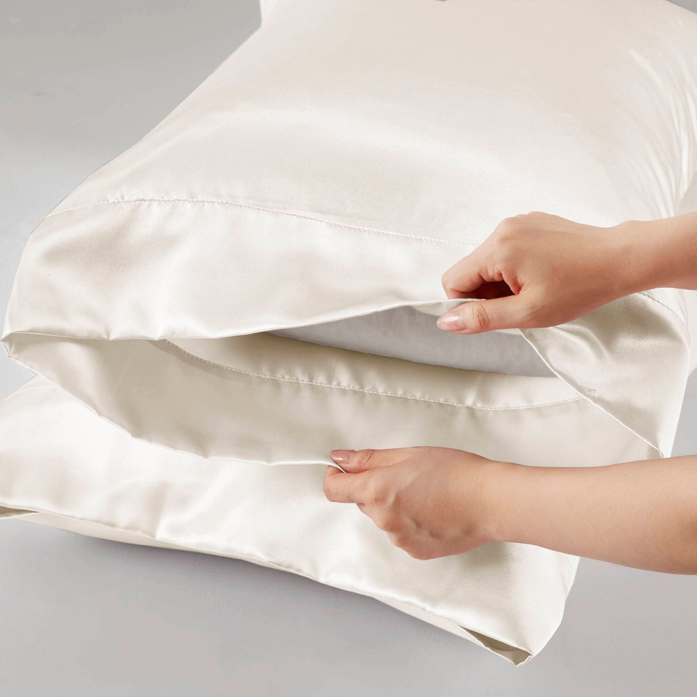 4 PCS Twin Luxury Sheet Set Ivory Media 4