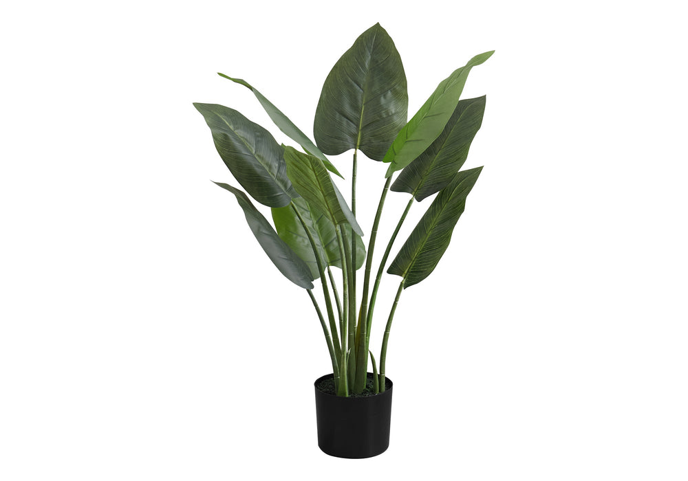 Artificial Plant, 37' Tall, Aureum Tree, Indoor, Faux, Fake, Floor, Greenery, Potted, Real Touch, Decorative, Green Leaves, Black Pot Media 2