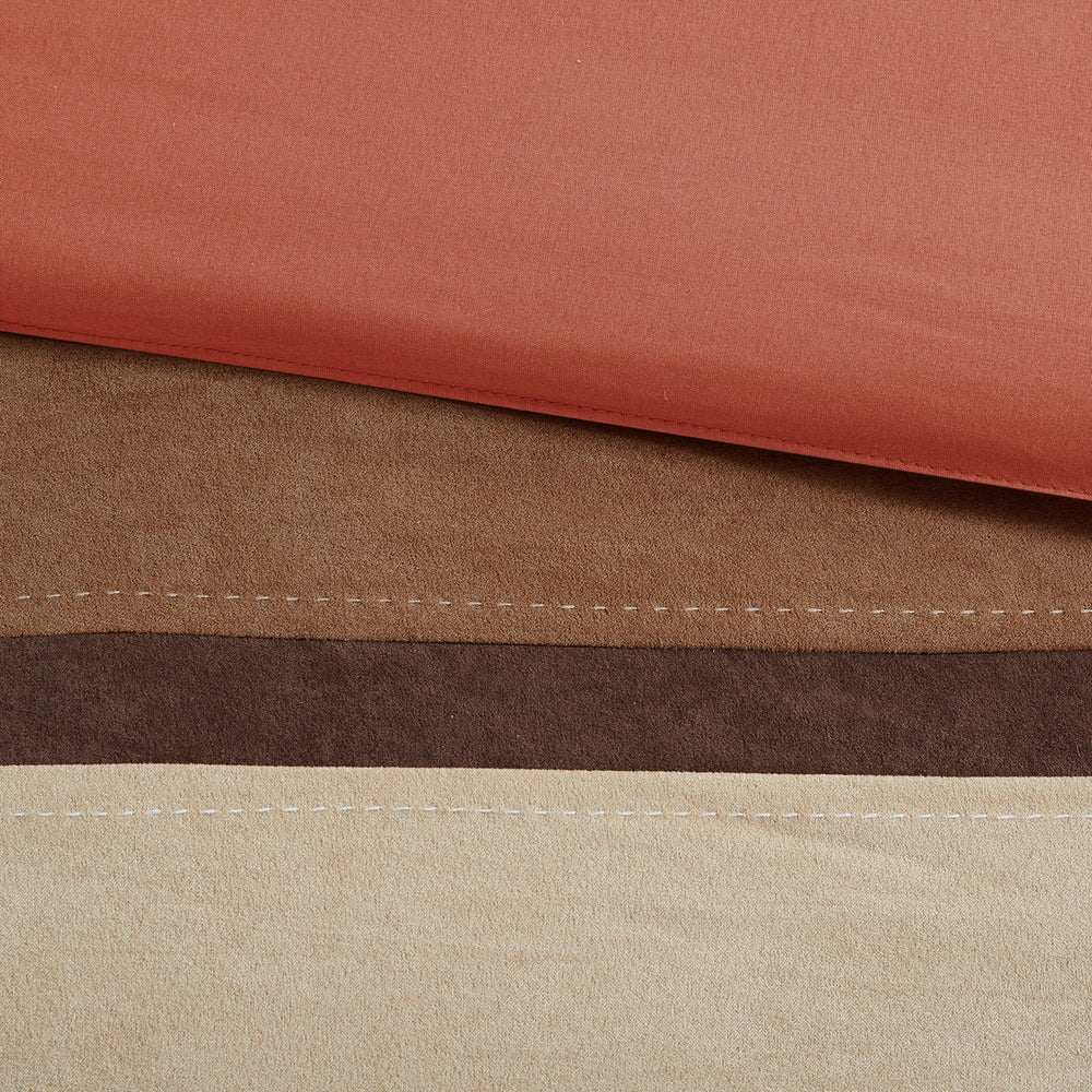 7 Piece Faux Suede Comforter Set Coral Queen Media 3