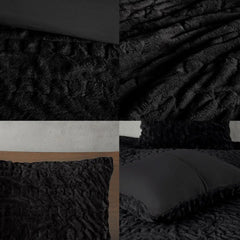 Ruched Fur Down Alternative Comforter Set perspective