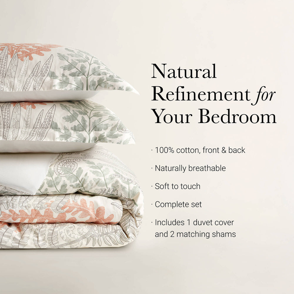 3-Piece King 100% Cotton Sateen Duvet Cover Set,Terracotta/Linen Media 4