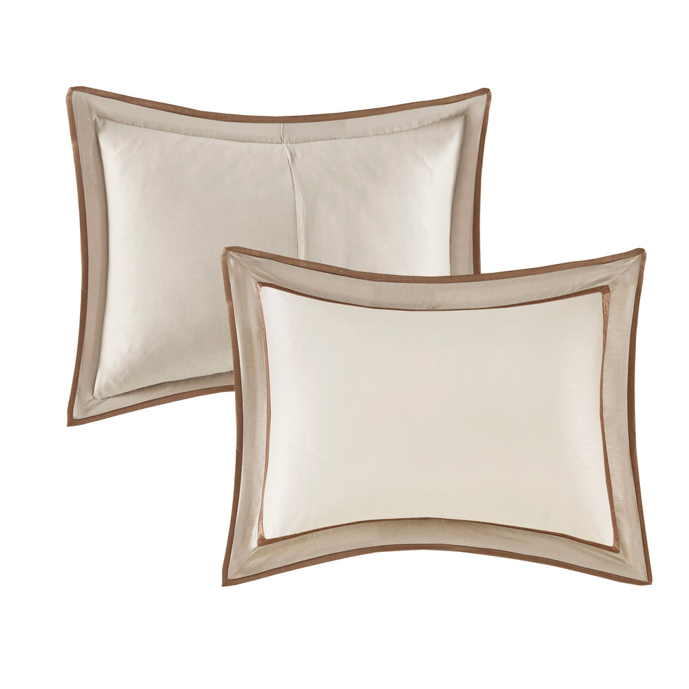 7 Piece Comforter Set Taupe/Brown Cal King Media 12