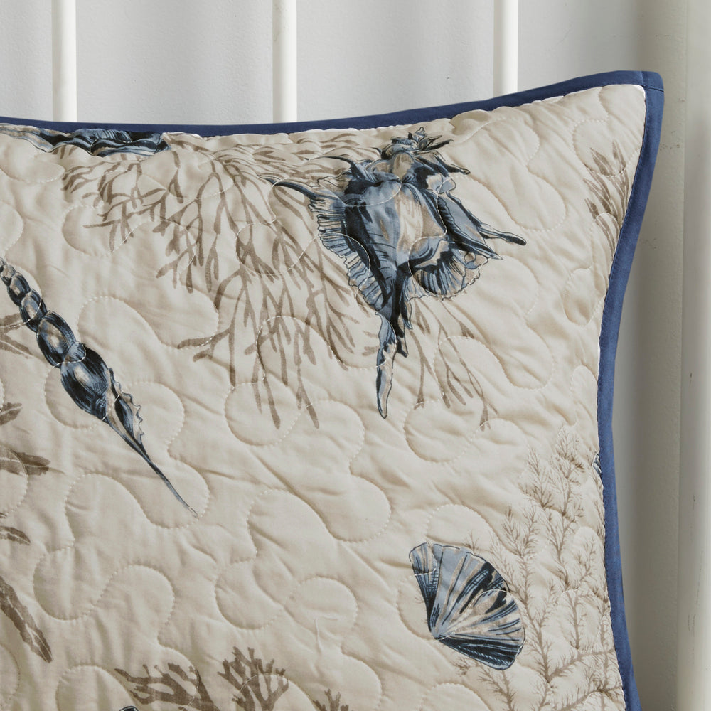 Brushed   Quilt Set with Throw Pillows Blue King Media 7