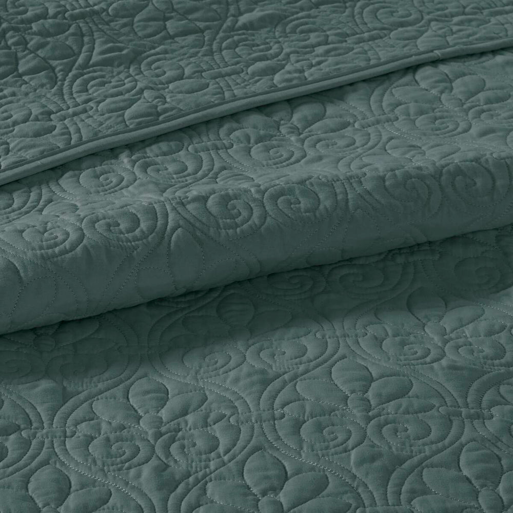 3 Piece Reversible Bedspread Set Balsam Green Queen Media 12