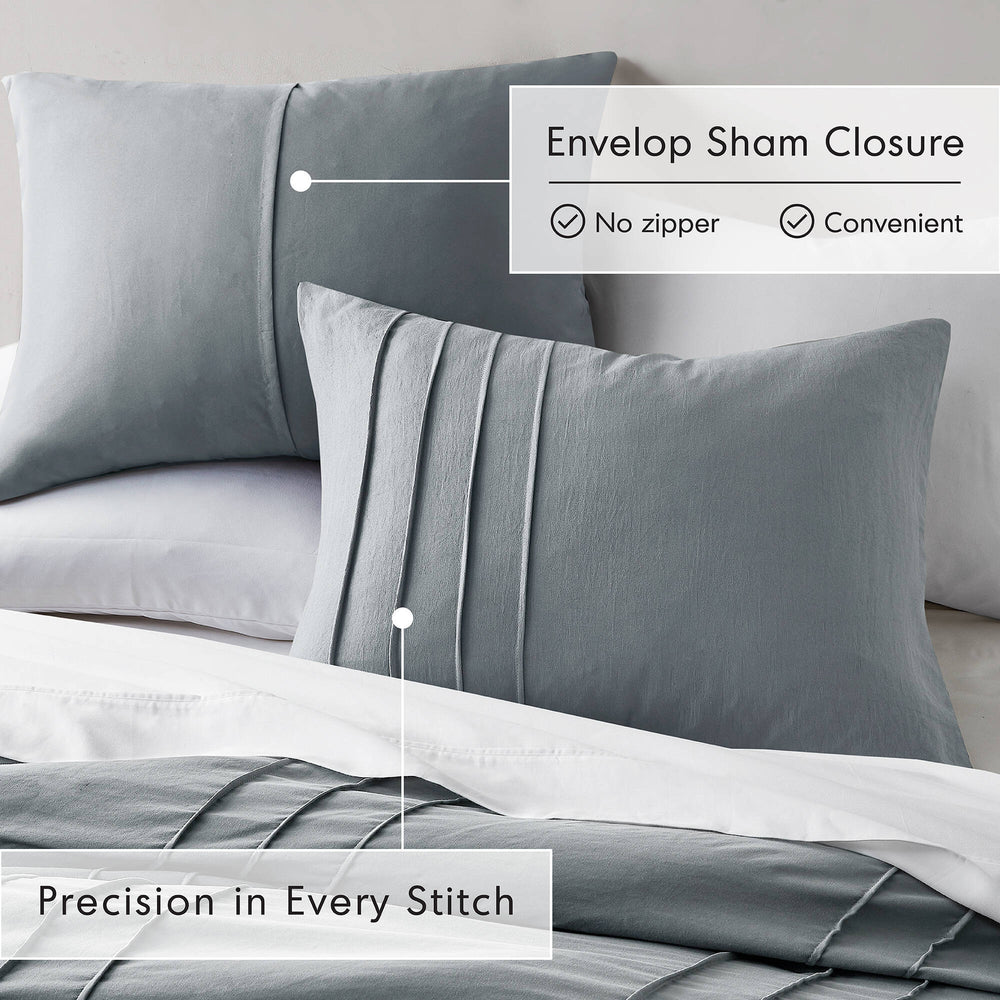 2-Piece Twin/Twin XL Soft Washed Pleated Comforter Set Media 5