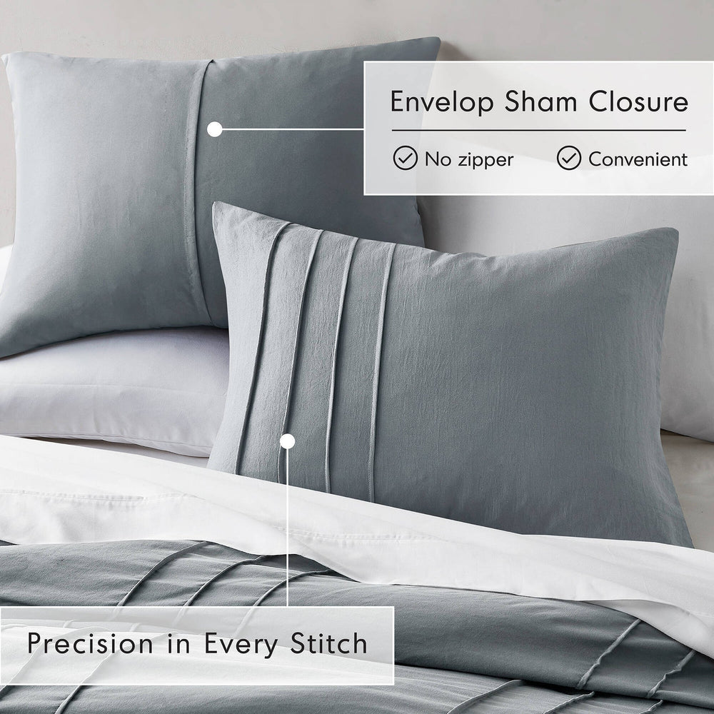 2-Piece Twin/Twin XL Soft Washed Pleated Comforter Set Media 5
