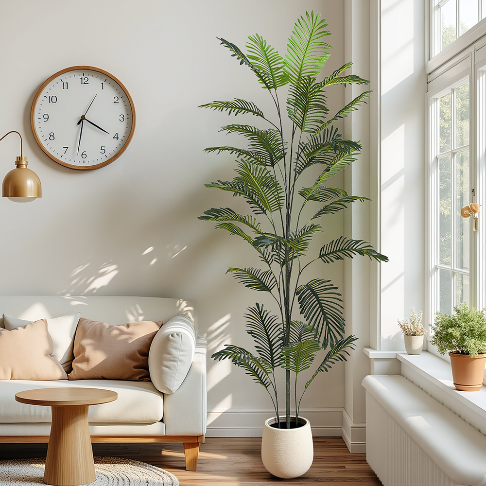 86' Artificial Palm Tree with Black Plastic Pot Media 1