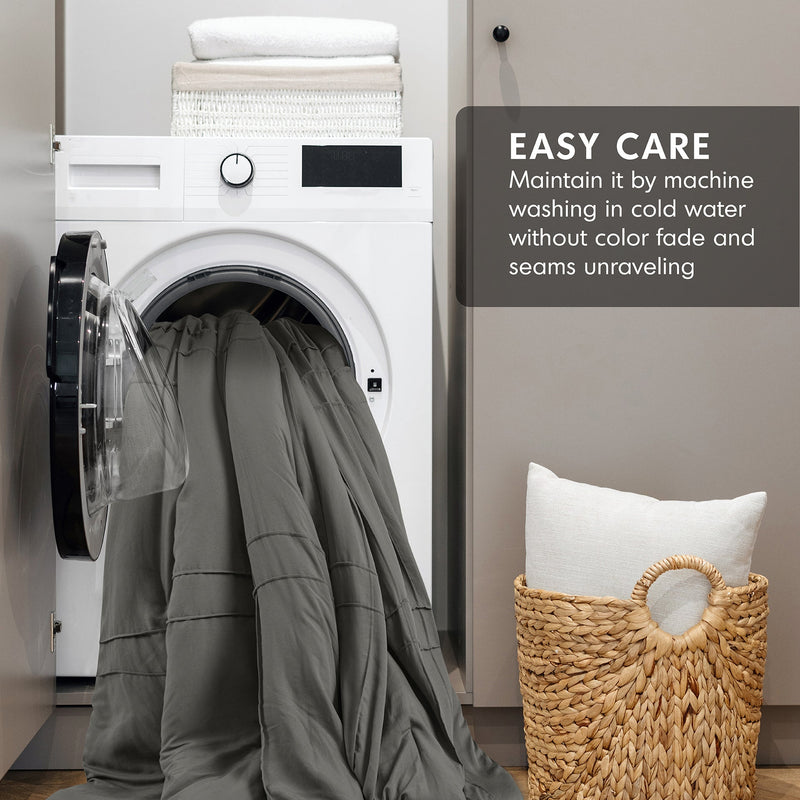 3-Piece Cal King Soft Washed Pleated Comforter Set