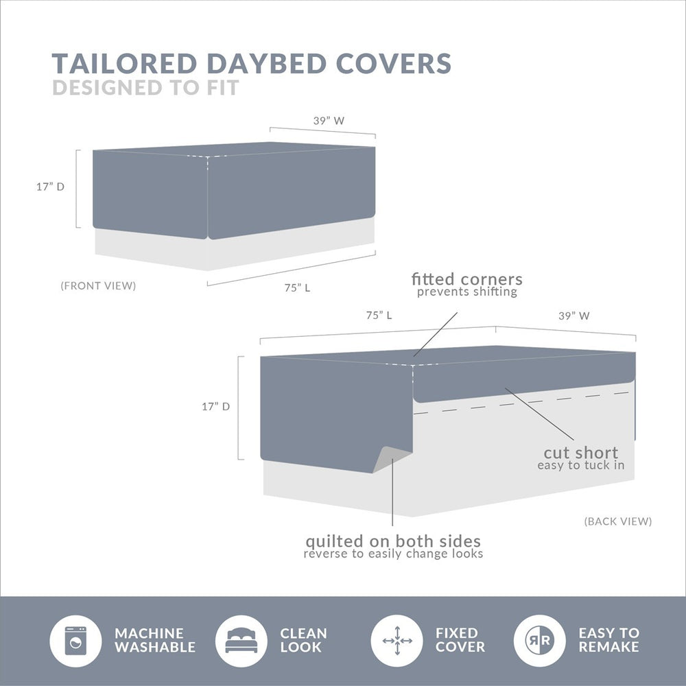 6 Piece Reversible Daybed Cover Set Dark Gray Daybed Media 8