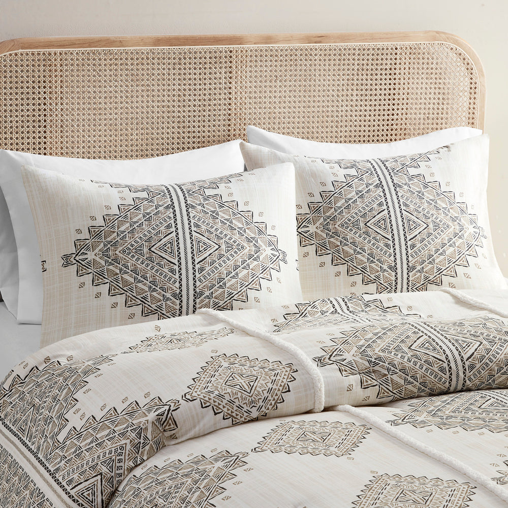 Full/Queen 4 Piece Printed Duvet Cover Set with Throw Pillow Media 2