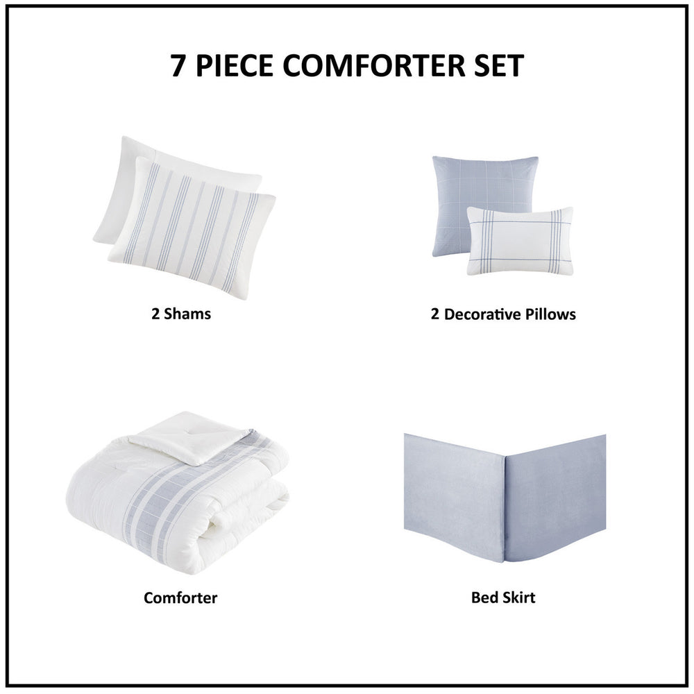 6 Piece Cotton Jacquard Oversized Comforter Set-Cal King Media 3