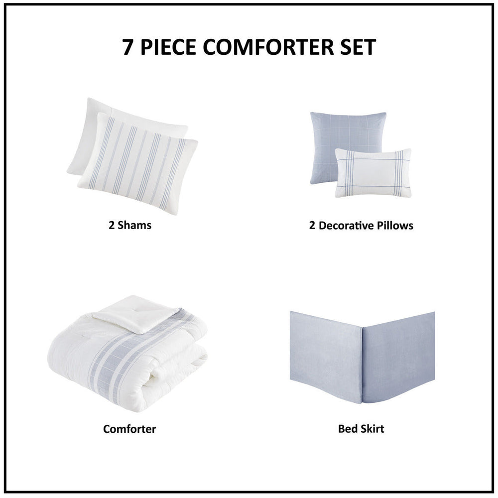 6 Piece Cotton Jacquard Oversized Comforter Set-Full Media 3