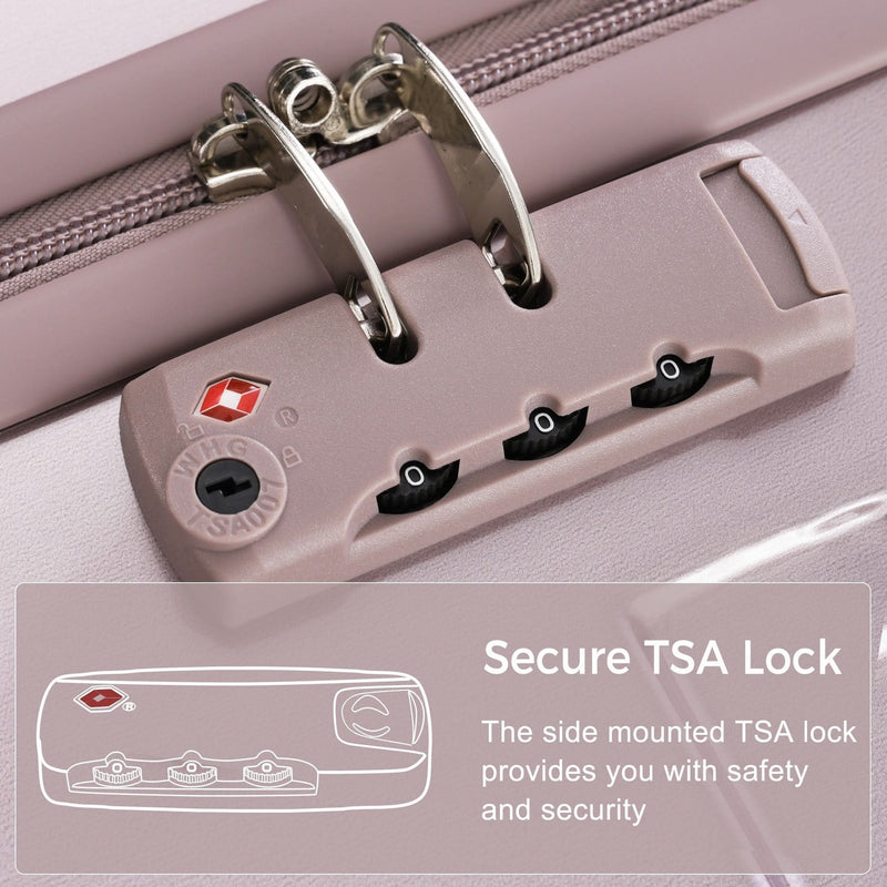 Luggage Set ABS Hardside Lightweight Golden 20 24 28 Inches Spinner Wheels TSA Lock