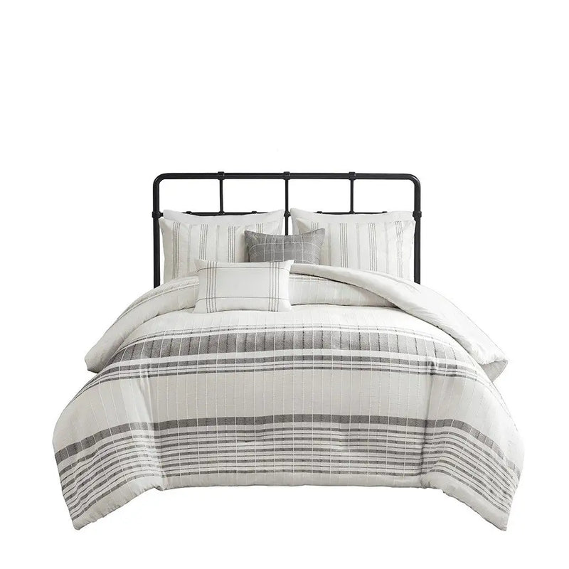 5 Piece Cotton Jaquard Duvet Set