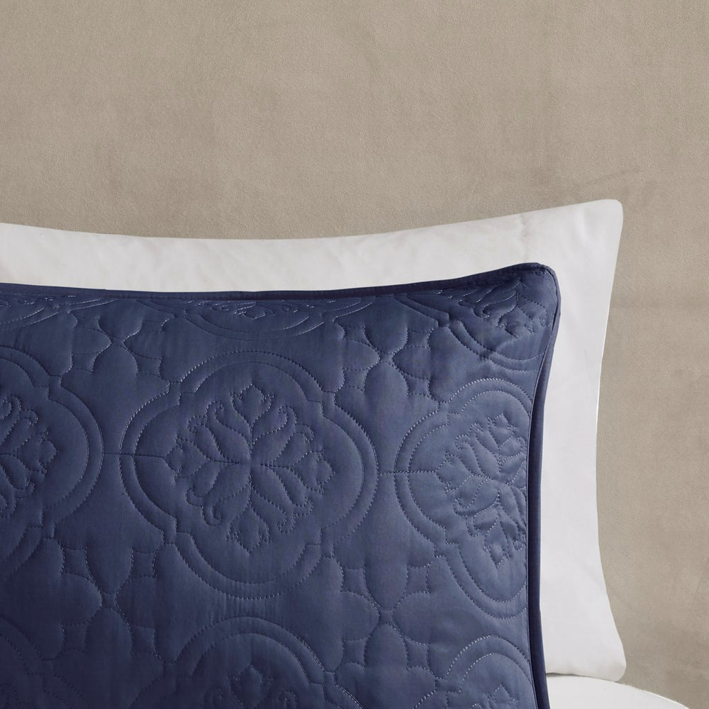 3 Piece Reversible Bedspread Set Navy King/Cal King Media 10