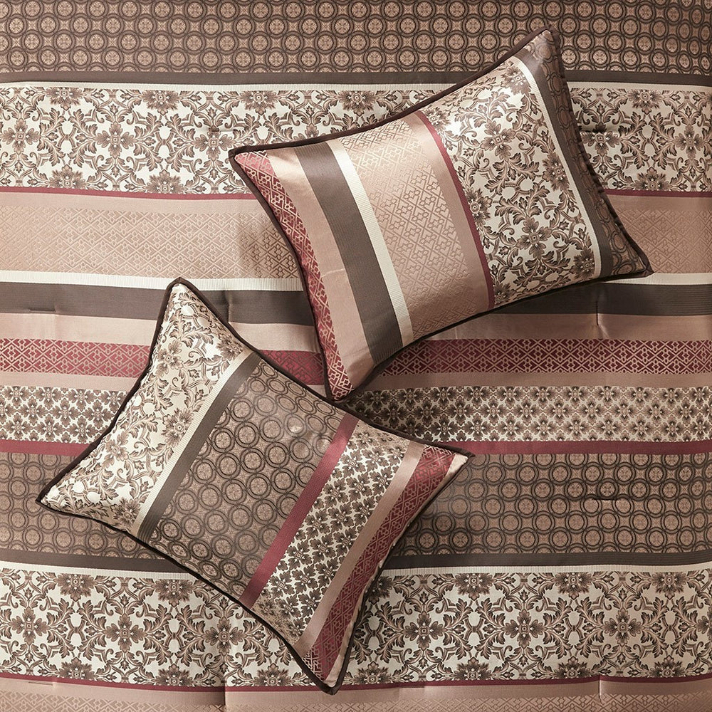 7 Piece Comforter Set Red Cal King Media 3