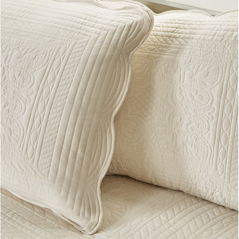 6 Piece Reversible Scalloped Edge Daybed Cover Set Cream Daybed Media 3