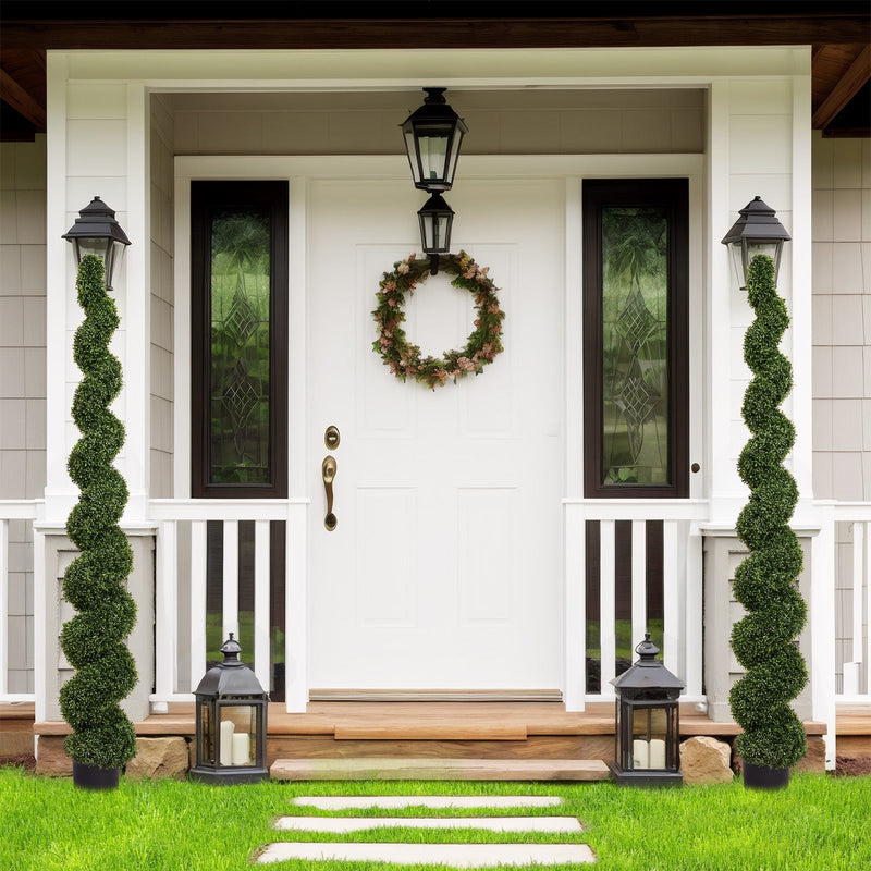 Topiary Bonsai Artificial Spiral Tree Plant Outdoor UV Resistant Plastic Boxwood 210cm Green