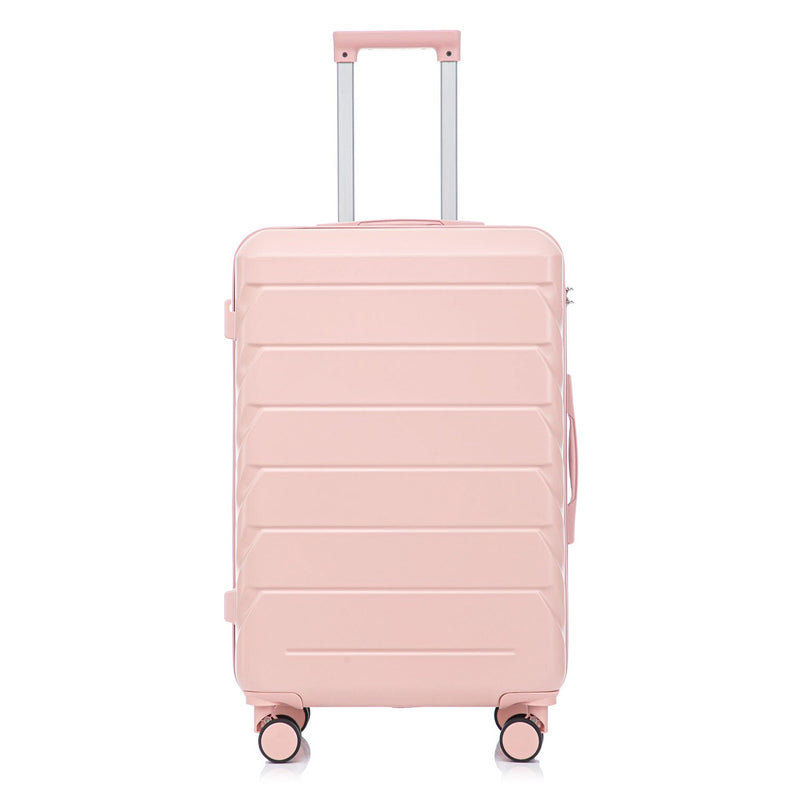 ABS Spinner Luggage 3 Piece Set Pink Matching Color & Combination Lock For Travel Use