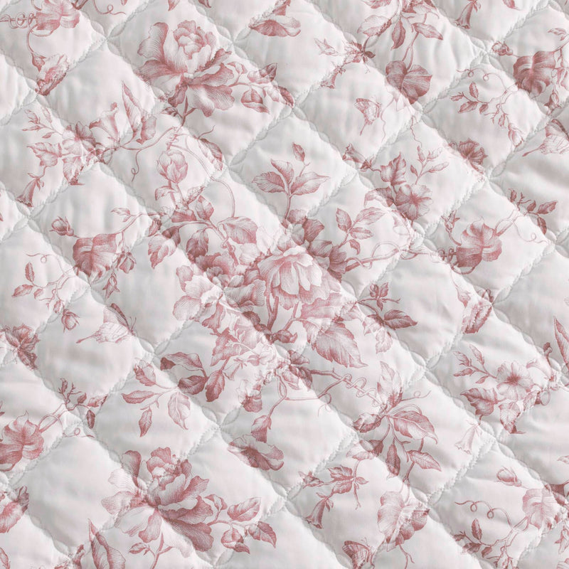 4 Pieces King  Quilt Set with Decorative Pillow,Pink