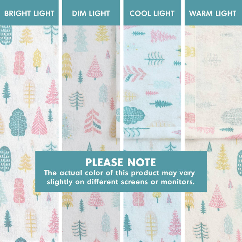 4 PCS Queen Cotton Printed Sheet Set White Holiday Trees