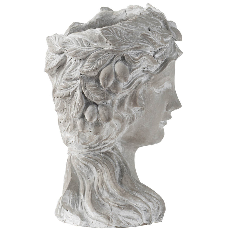 Cement Bust Wall Planter - Indoor Outdoor Home Garden Decor, 8' x 9' x 11.5'