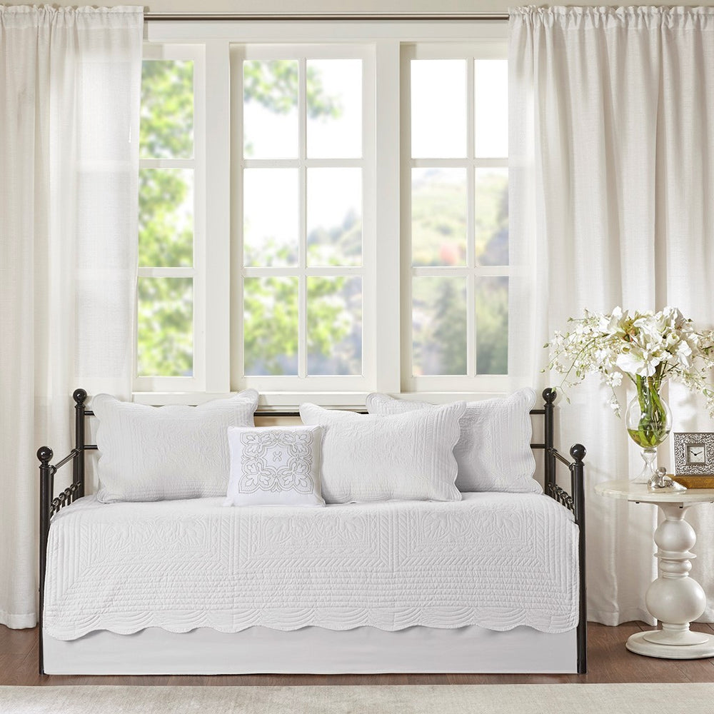6 Piece Reversible Scalloped Edge Daybed Cover Set White Daybed Media 7