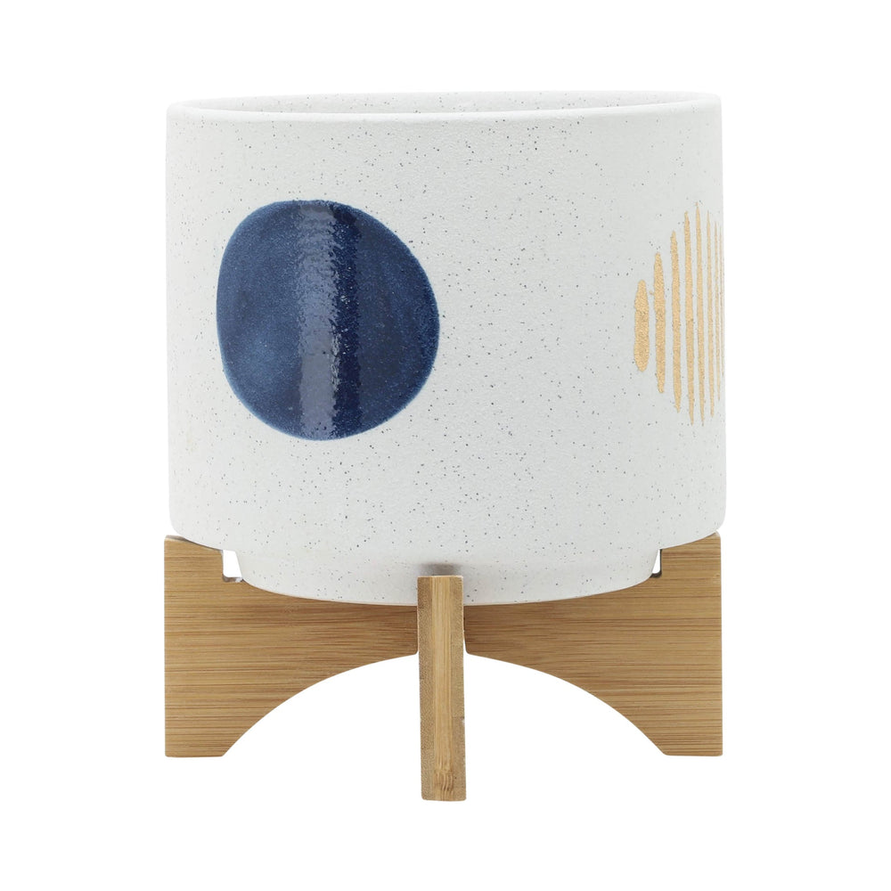 S/2 5/8' FUNKY PLANTER W/ STAND, WHITE Media 2