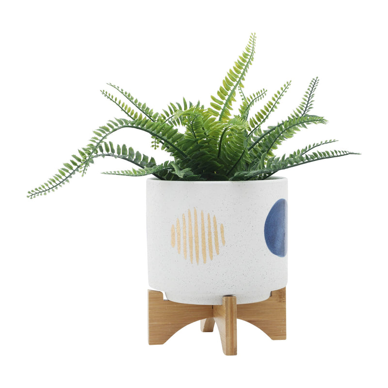 S/2 5/8' FUNKY PLANTER W/ STAND, WHITE