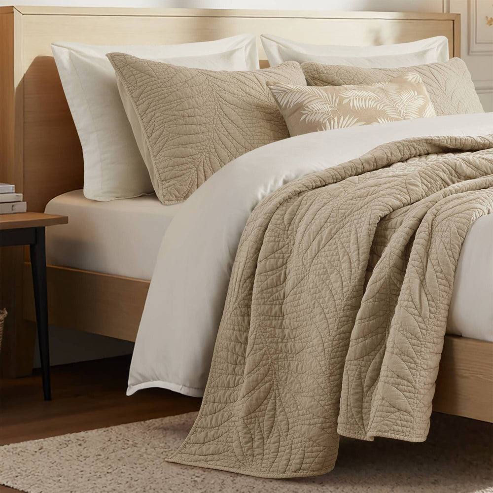 Full/Queen 3 Piece  Cotton Quilt Set Linen Media 15