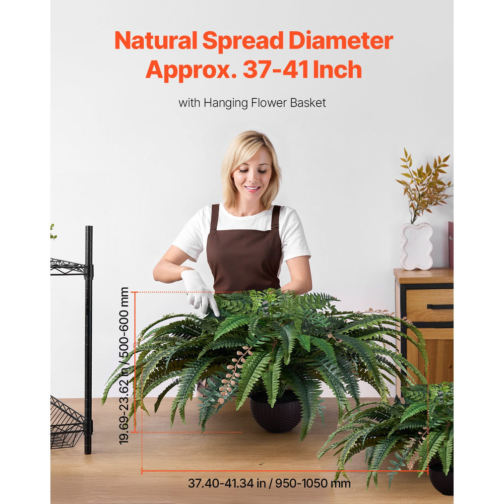 Artificial Ferns, Natural Spread Diameter 37-41 Inch, Large Hanging Fake Boston Ferns, Sunlight Resistant Fake Plant Wall Decor with 80 Branches and Flowerpot, Faux Fern for Home Office Outdoor Media 7