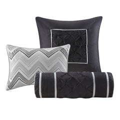 7-Piece 100% Polyester Pieced Pleated Tufted Comforter Set perspective