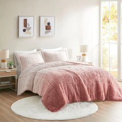 Ombre Shaggy Long Fur Comforter Mini Set perspective