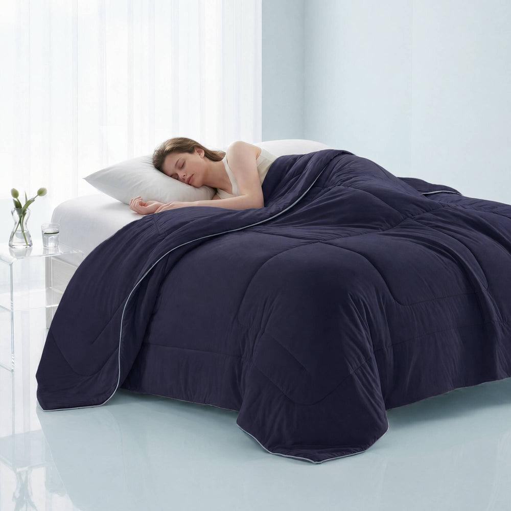 1 Piece Twin Down Alternative Comforter,Navy Media 11